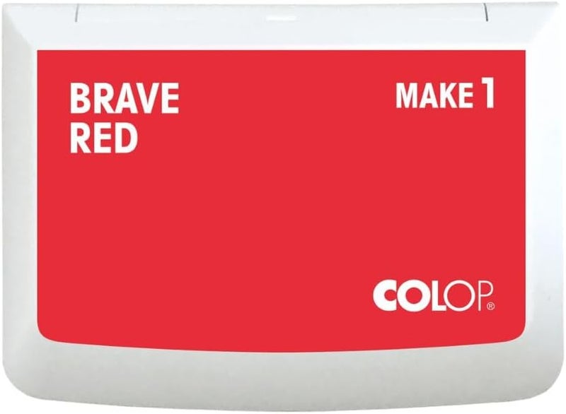 Colop Make Series, Ink Stamp Pads, with Non-Toxic Premium Ink, Water-Based Acid-Free (Brave Red, Make 1-1-15/16" x 3-1/2") - Image 1